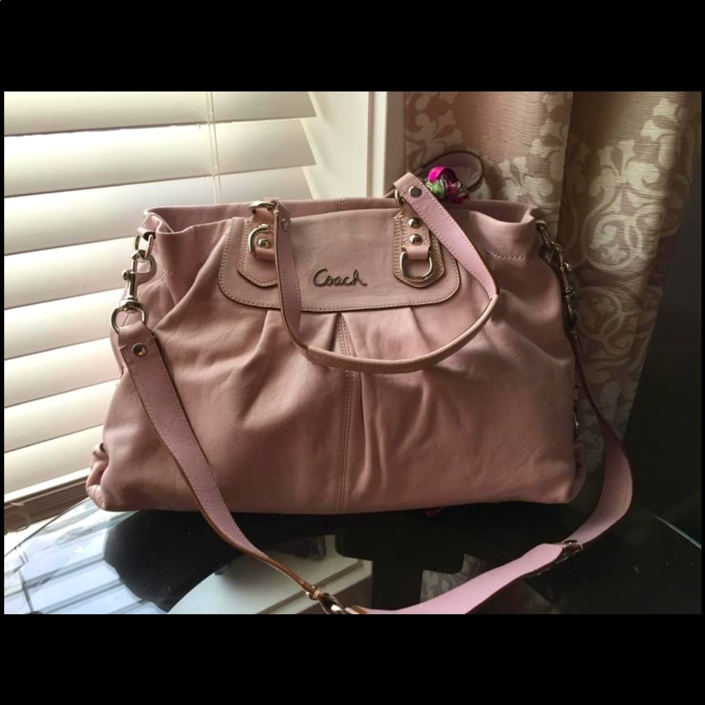 Coach Pink Leather Satchel Bag